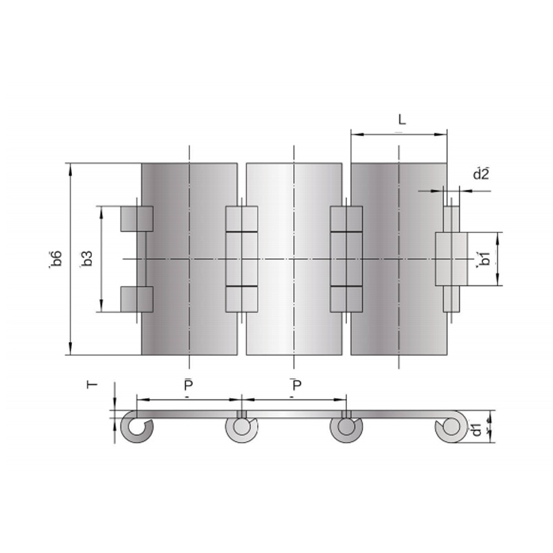 Cadena transportadora de superficie plana